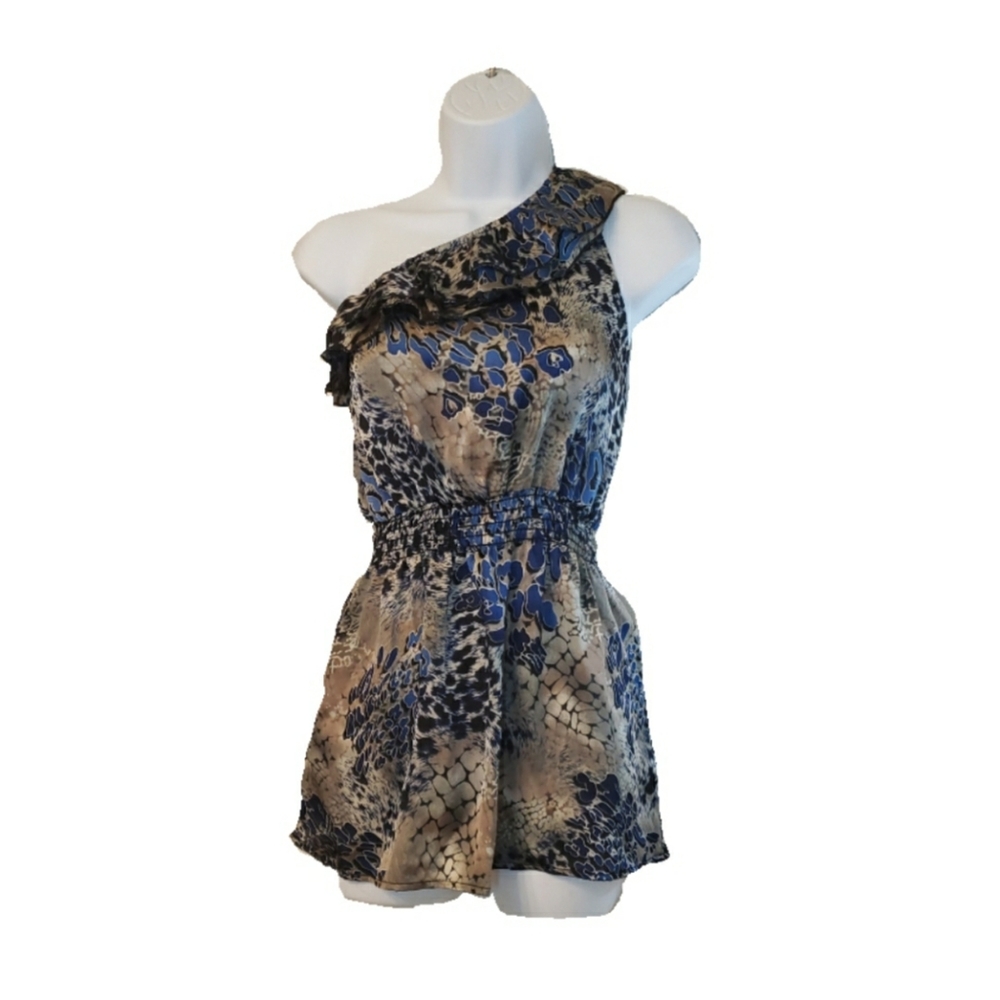 Silky Animal Print Inspired Off Shoulder Dess